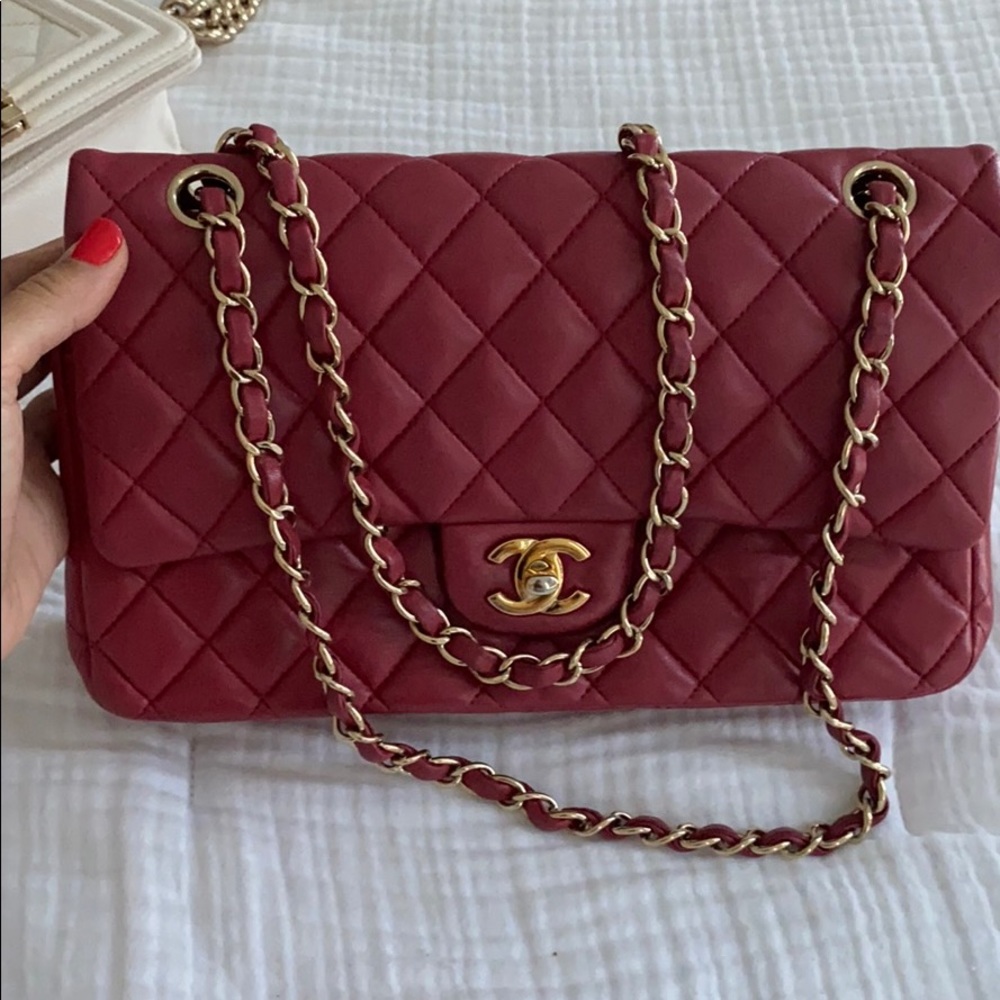 2018 red Chanel classic bag